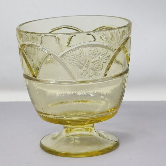 Vintage Yellow Depression Glass Creamer & Sugar Set - Picture 8 of 15